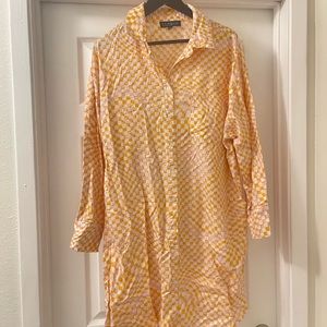 Eloquii Checkered Button Down Shirt Dress